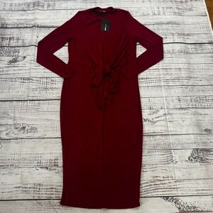 Fashion Nova Burgundy Long Sleeve Dress size 1X
